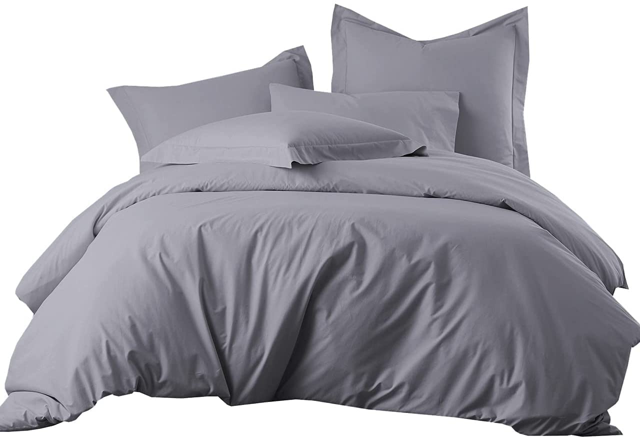 ARlinen Duvet Cover Set Super King 98X108, Dark Grey Comforter Cover Bedding 3 Pieces Duvet Cover with Zipper Closure, 4 Coner Ties -Microfiber Duvet Cover (Super King Size, Dark Grey)