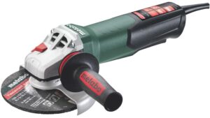 metabo 6-inch angle grinder, 9,600 rpm, 14.5 amp, electronics, non-locking paddle switch, m-brush, made in germany, wep 19-150 q m-brush, 613111420, green