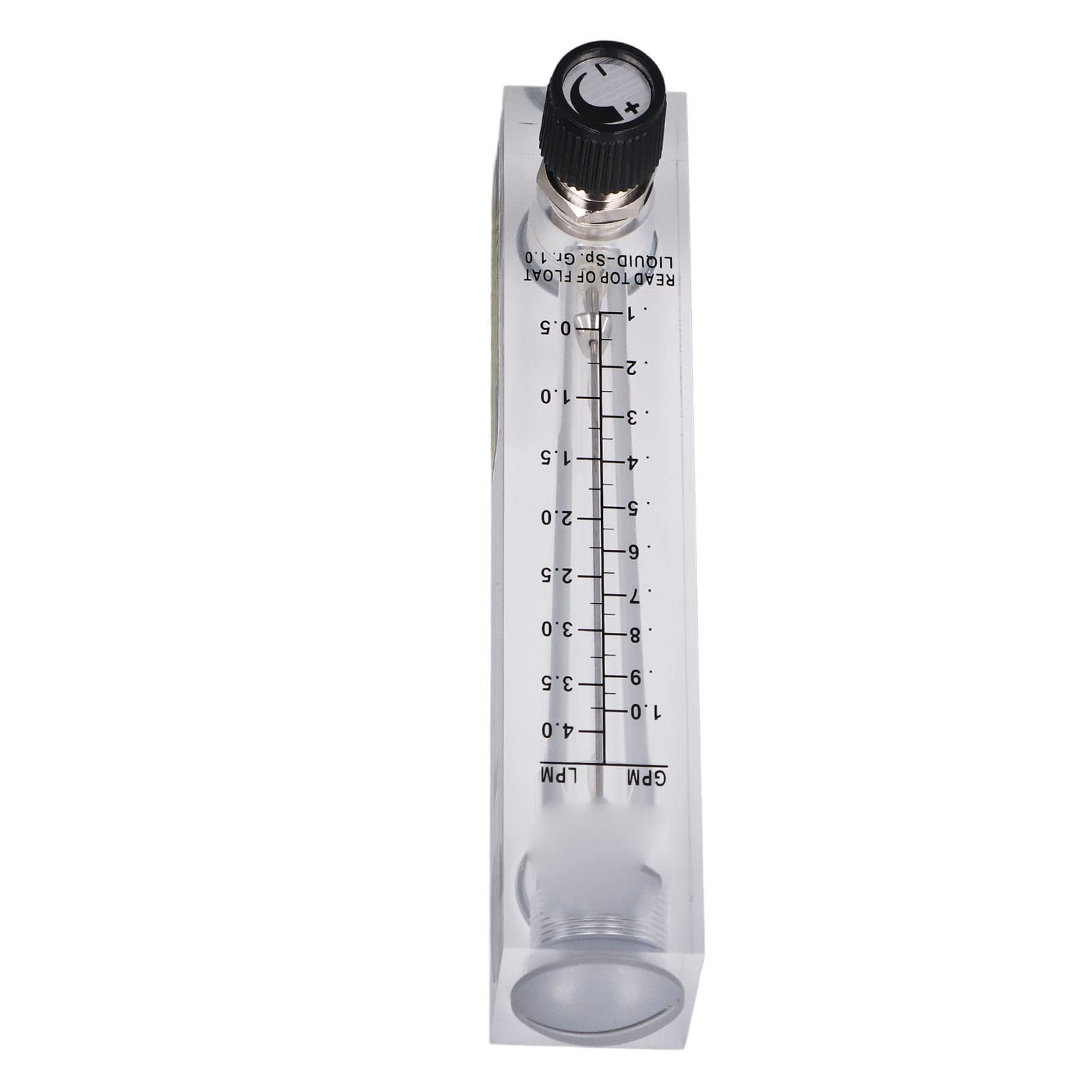 0.1-1GPM Liquid Flowmeter Adjustable Panel Mount Type Acrylic Transparent Water Flow Meter 1/4in Thread for Flow Rate of Liquid Medium