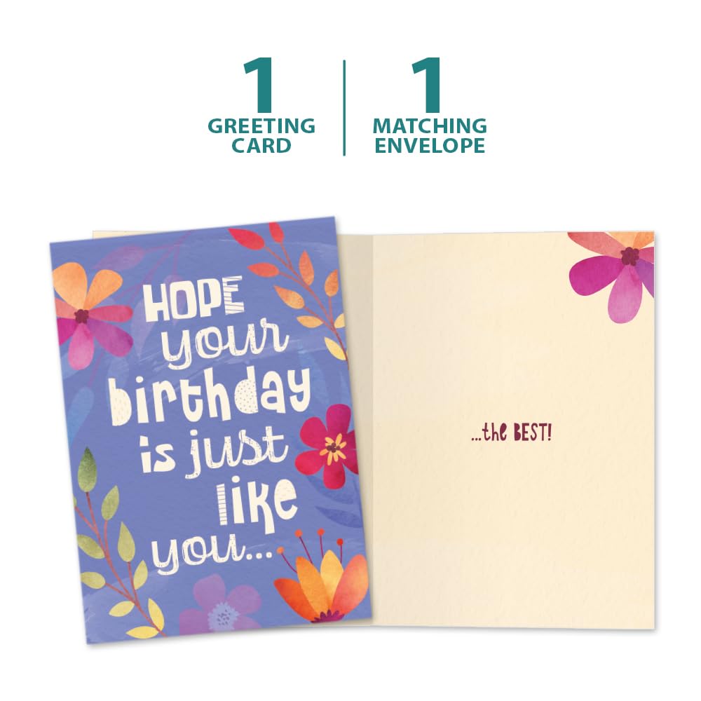 Tree-Free Greetings - Birthday Cards - Artful Designs - 1 Card + Matching Envelopes - Made in USA - 100% Recycled Paper - 5"x7" - The Best (GO61207)