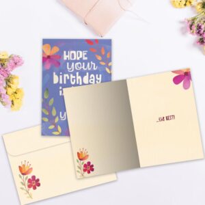 Tree-Free Greetings - Birthday Cards - Artful Designs - 1 Card + Matching Envelopes - Made in USA - 100% Recycled Paper - 5"x7" - The Best (GO61207)