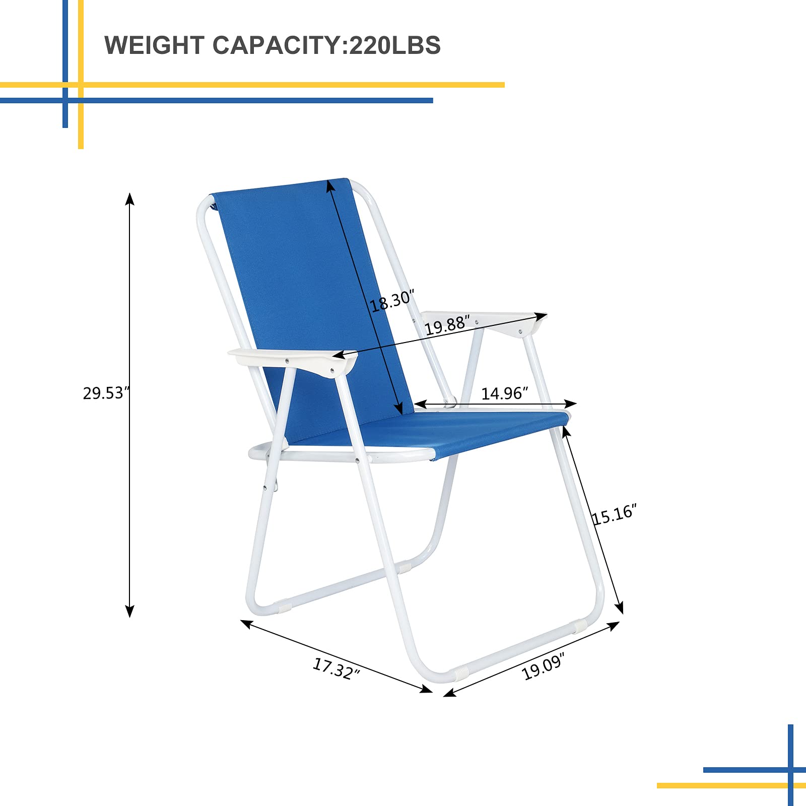 CHZWYT Folding Tall Back Beach Chair, Ultralight Back Backpacking Chair for Adults Compact & Heavy Duty, with Stable Steel Frame Pocket for Beach, Fishing,Trip,Picnic,Lawn,Concert