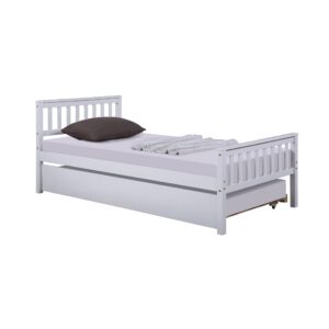 HomSof Twin Platform Bed Frame with Headboard and Footboard,for Bedroom Small Living Space, Grey+Trundle