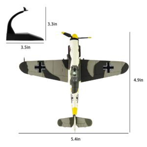 HANGHAN 1/72 BF109 Fighter Plane Metal Fighter Military Model Diecast Plane Model for Collection or Gift