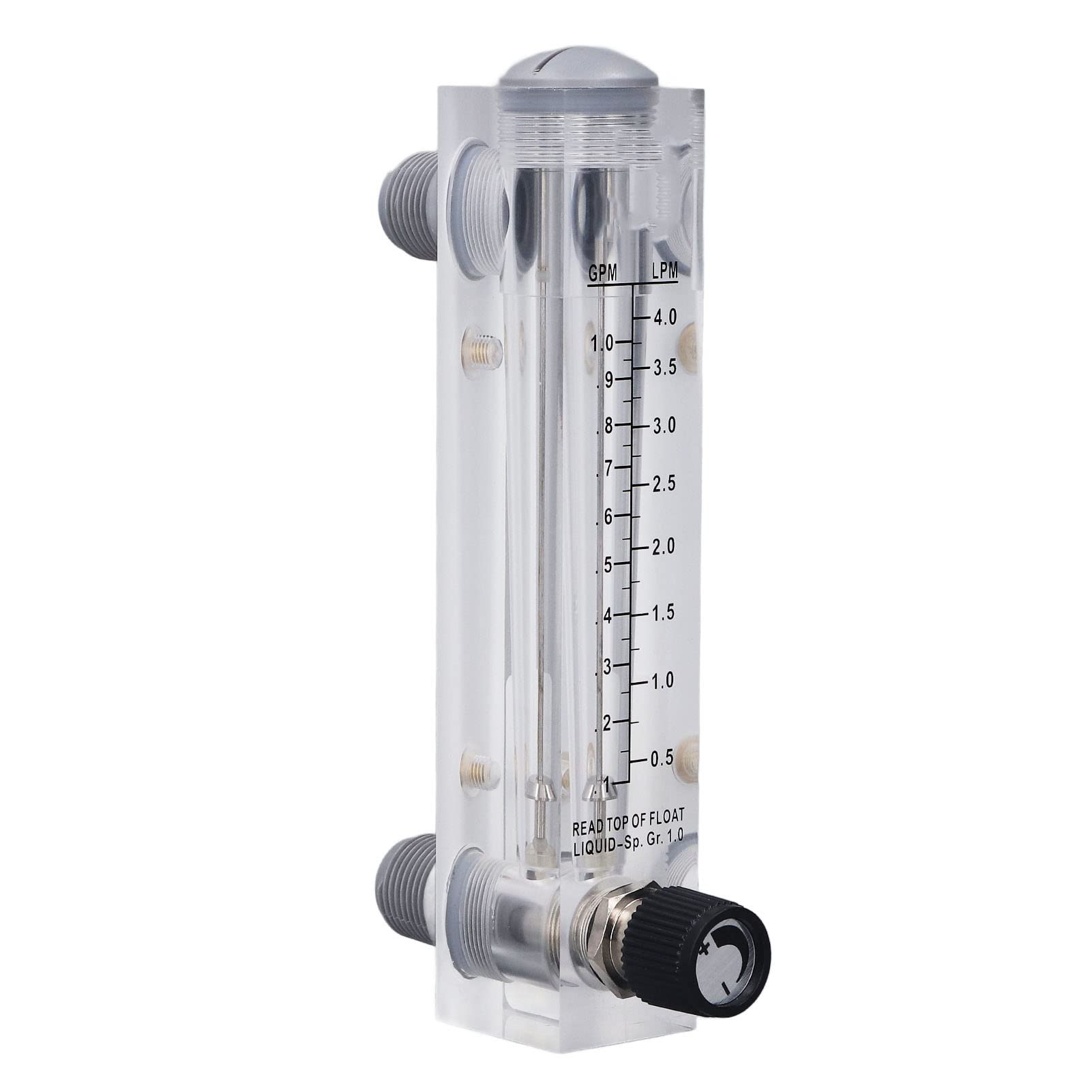 0.1-1GPM Panel Type Tube Liquid Flowmeter Adjustable Knob Water Liquid Meter Liquid Measuring Tool