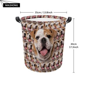 MALIHONG Dog Print Foldable Laundry Basket Cute Havanese Watermelon Laundry Hamper with Handle Toy Box Clothes Washing Storage Bag for Bedroom Nursery