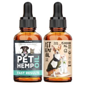 Charlie & Buddy Hеmp Оil for Dogs Cats - Helps Pets with Аnxiеty, Pаin, Strеss, Slееp, Аrthritis, Sеizures Rеlief - Нiр Jоint Hеalth - Cаlming Trеats