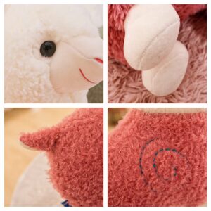 XIYUAN 18inch Alpaca Plush Hug Pillow Toy Alpaca Doll Toys Llama Plushie Stuffed Animal Llamacorn Plushie Doll Toy Soft Fluffy Cushion and Gift (Pink)