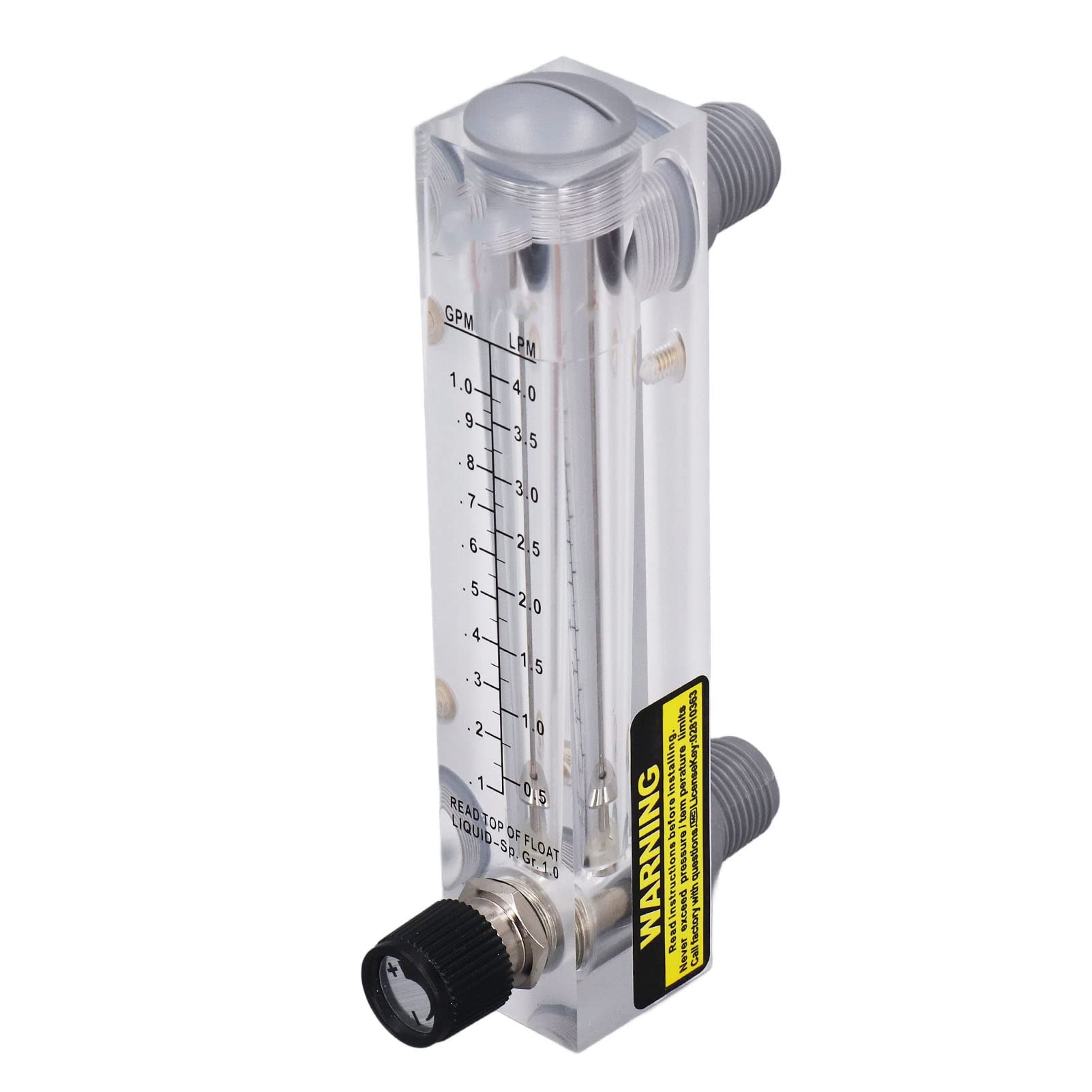 0.1-1GPM Panel Type Tube Liquid Flowmeter Adjustable Knob Water Liquid Meter Liquid Measuring Tool