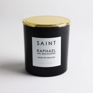 SAINT Raphael The Archangel Scented Candle with Prayer, Prayer Coin, and Holy Oil, Soy Coconut Aromatherapy Candle, 50 Hour Burn Time, Holiday Gift-Ready Box