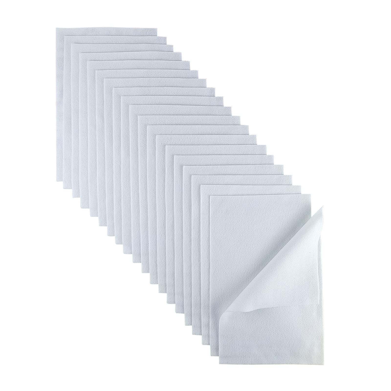 Jtnohx White Felt Fabric, Soft Felt Sheets for Crafts, 1.4mm Thick 8"x12" Craft Felt 20Pcs for Sewing DIY Projects (White)