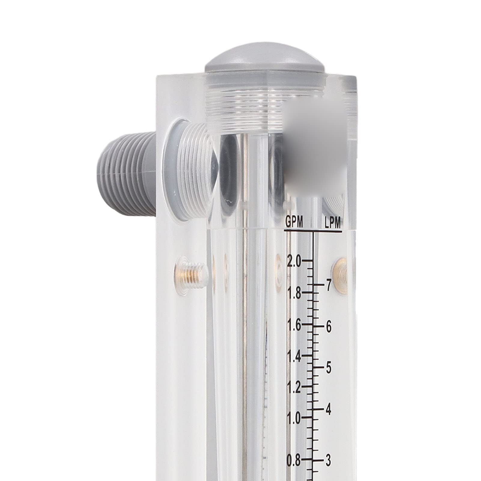 0.2‑2GPM Panel Type Water Meter Adjustable Liquid Flowmeter 1/2in Male Thread 1/4in Female Thread