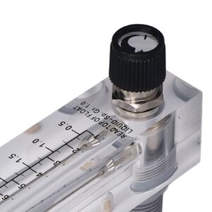 0.1-1GPM Liquid Flowmeter Adjustable Panel Mount Type Acrylic Transparent Water Flow Meter 1/4in Thread for Flow Rate of Liquid Medium