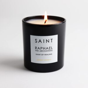 SAINT Raphael The Archangel Scented Candle with Prayer, Prayer Coin, and Holy Oil, Soy Coconut Aromatherapy Candle, 50 Hour Burn Time, Holiday Gift-Ready Box