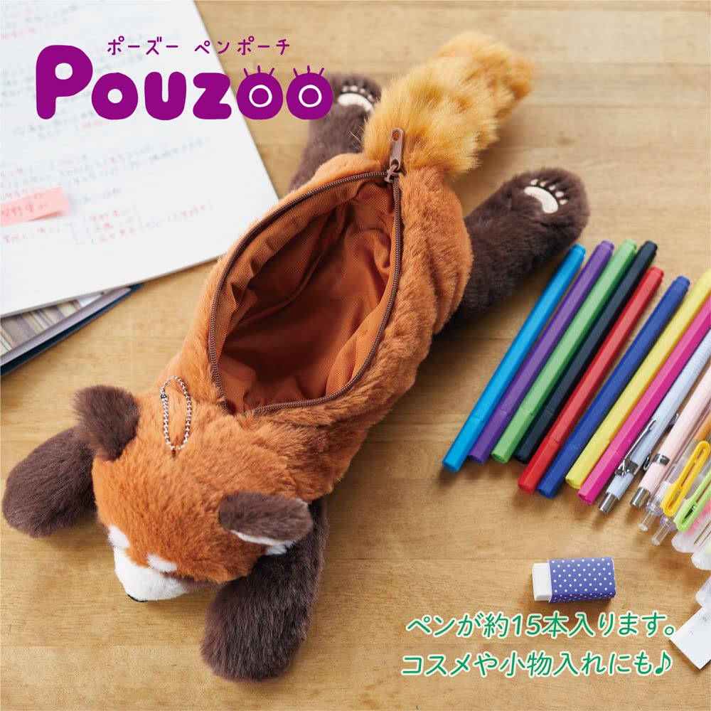 Kingjim PZ2024 Red Panda Pen Pouch Pose- Pen Case