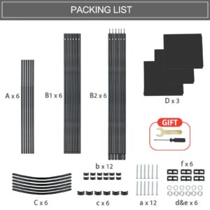 MAYOLIAH Partition Room Dividers 3 Panel Folding Privacy Screens 6 Ft Tall Portable Office Walls Dividers for Room Separator 102"x20"x71", Black