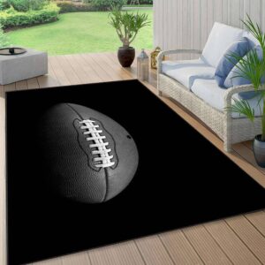 PeeNoke Classic American Football Area Rug Outdoor Patio Rug Play Mat Floor Mat Modern Carpet Non-Slip Home Decor Living Room Bedroom Nursery, 6x9 ft