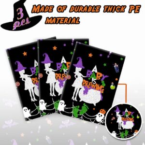 3 Pack Halloween Baby Shower Tablecloths, 71 x 43 Inches Halloween Baby Shower Plastic Table Cover A Baby is Brewing Baby Shower Party Decorations Supplies for Halloween Gender Reveal Table Decor