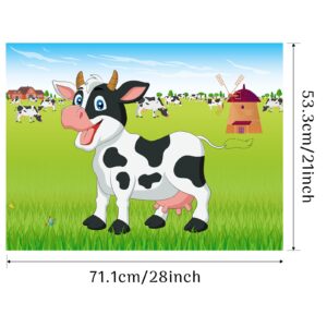 Morcheiong Pin The Tail on The Cow Game with 48pcs Tails for Farm Party Decorations Kids Birthday Party Favors Western Party Supplies