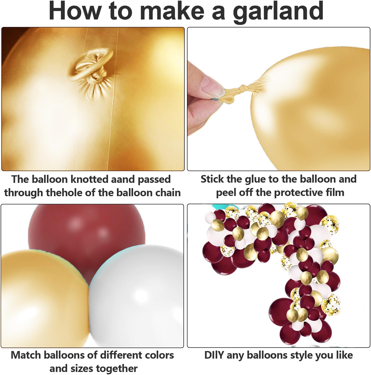 Graduation Party Decorations Maroon Gold 2024/Burgundy Gold Graduation Decorations/Maroon Gold Balloons/131pcs Maroon Birthday Party Decorations Women Fall Bridal Shower Decorations/Maroon Wedding