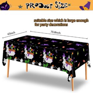 3 Pack Halloween Baby Shower Tablecloths, 71 x 43 Inches Halloween Baby Shower Plastic Table Cover A Baby is Brewing Baby Shower Party Decorations Supplies for Halloween Gender Reveal Table Decor