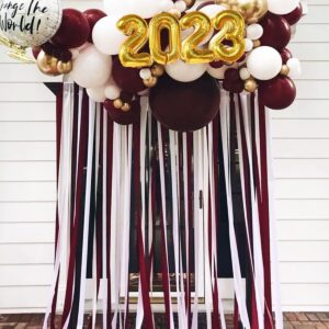 Graduation Party Decorations Burgundy Gold 2024/Burgundy Gold Balloons 81pcs/Maroon Gold Graduation Decorations 2024/Burgundy Gold Birthday Party Decorations Women/Fall Bridal Shower Decorations