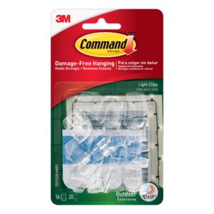 Command Outdoor Light Clips with Foam Strips, Clear, 30/Pack (17017CLRAW30NA)