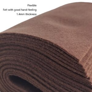 Jtnohx Soft Felt Fabric, Flexible Craft Felt, 1.4mm Thick 6"x6" Felt Sheets 20Pcs for DIY and Sewing Projects (Dark Brown)