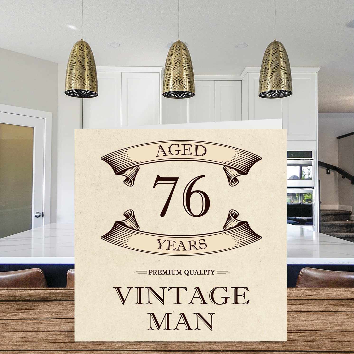 Stuff4 Vintage 76th Birthday Cards for Men - Aged 76 Years - Fun Birthday Card for Grandpa Dad Papa Pops Husband Uncle Brother Cousin, 5.7 x 5.7 Inch Greeting Cards, 76th Birthday Card