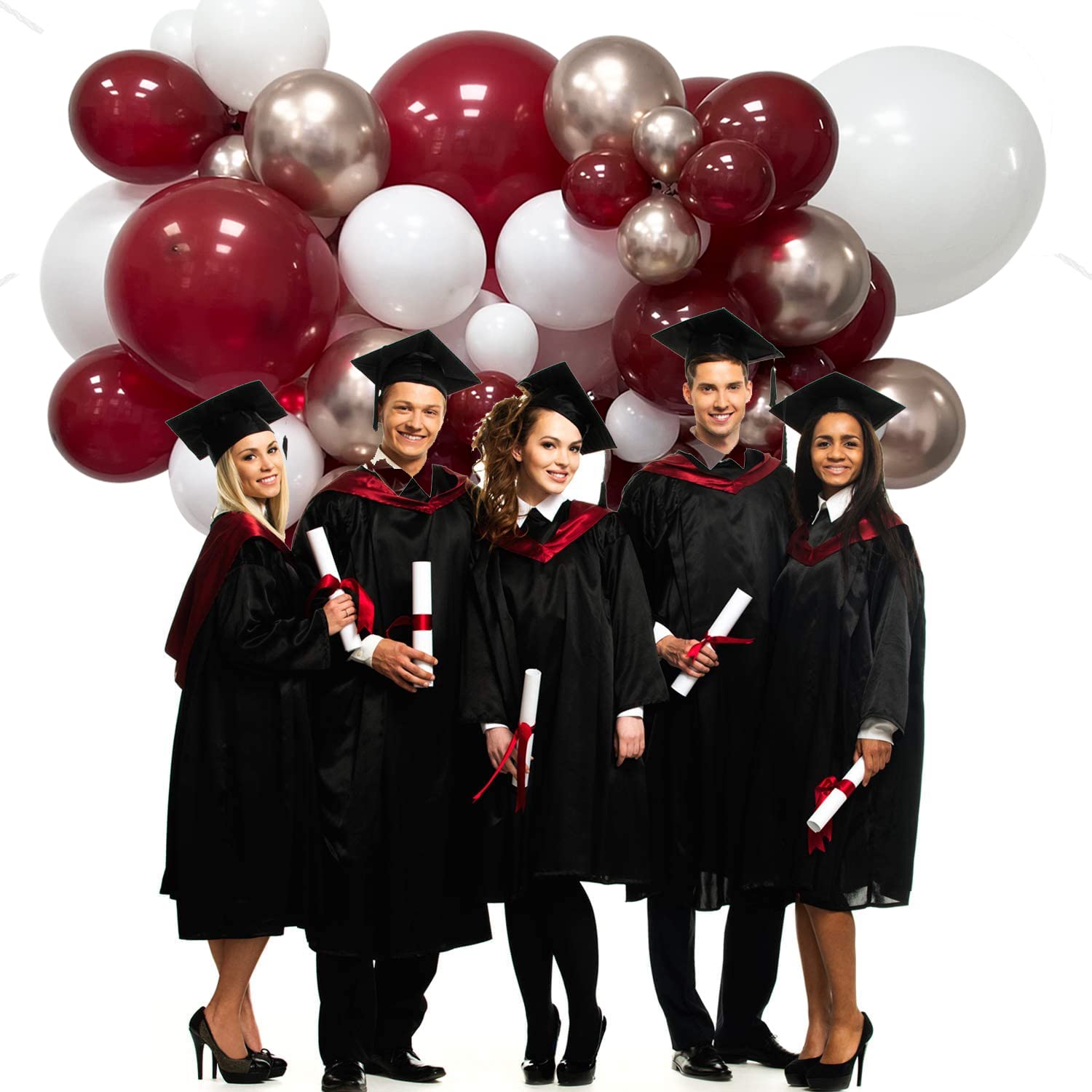 Graduation Party Decorations Burgundy Gold 2024/Burgundy Gold Balloons 81pcs/Maroon Gold Graduation Decorations 2024/Burgundy Gold Birthday Party Decorations Women/Fall Bridal Shower Decorations