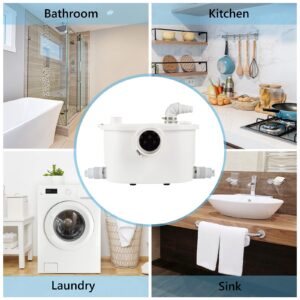 500Watt Upflush Toilet with Bidet Sprayer- Macerating Toilet withToilet Bowl,Toilet Tank and Macerator Pump with 4 Water Inltes for Kitchen Sink, Bathroom, Laundry