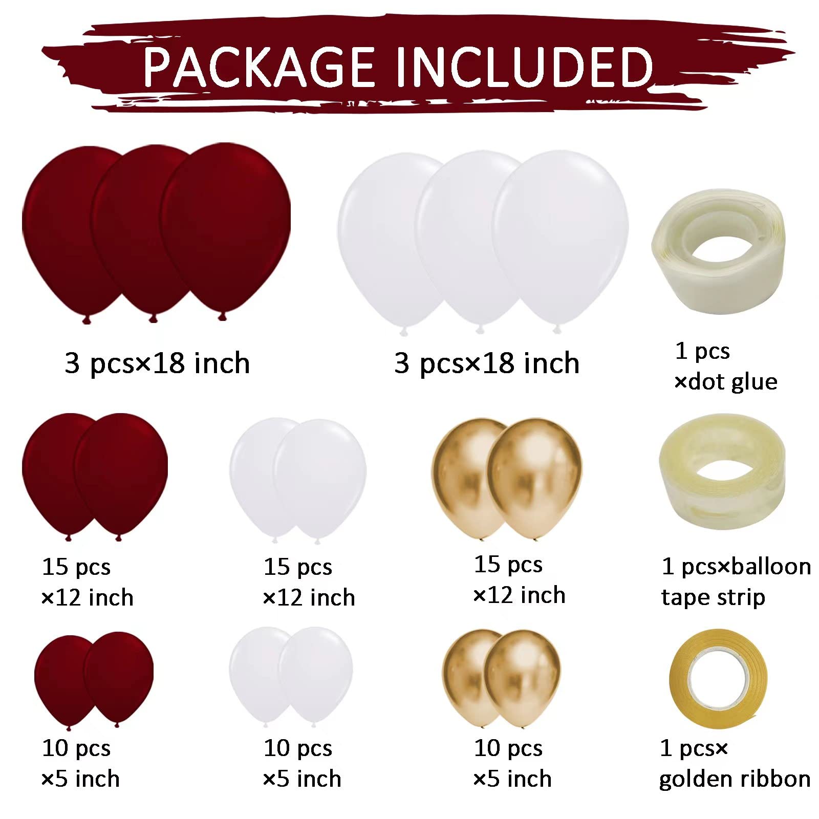 Graduation Party Decorations Burgundy Gold 2024/Burgundy Gold Balloons 81pcs/Maroon Gold Graduation Decorations 2024/Burgundy Gold Birthday Party Decorations Women/Fall Bridal Shower Decorations