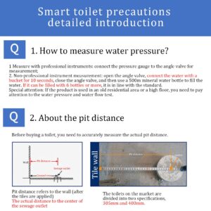 Smart Bidet Toilet Elongated One Piece Modern Design, Automatic Flushing, Heated Seat with Integrated Multi Function, Remote Control