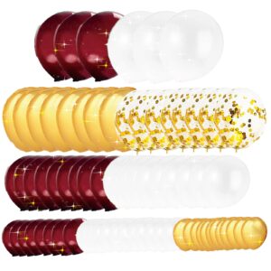 Graduation Party Decorations Maroon Gold 2024/Burgundy Gold Graduation Decorations/Maroon Gold Balloons/131pcs Maroon Birthday Party Decorations Women Fall Bridal Shower Decorations/Maroon Wedding