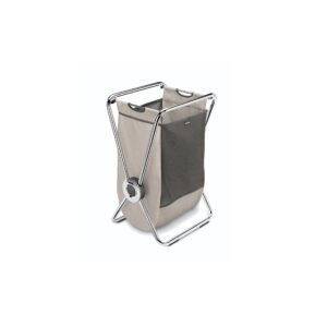 simplehuman x-frame laundry hamper, 100% recycled polyester collapsible laundry baskets with easy carry handles, heavy-gauge steel frame, chrome, 80l