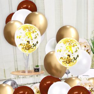 Graduation Party Decorations Burgundy Gold 2024/Burgundy Gold Balloons 81pcs/Maroon Gold Graduation Decorations 2024/Burgundy Gold Birthday Party Decorations Women/Fall Bridal Shower Decorations