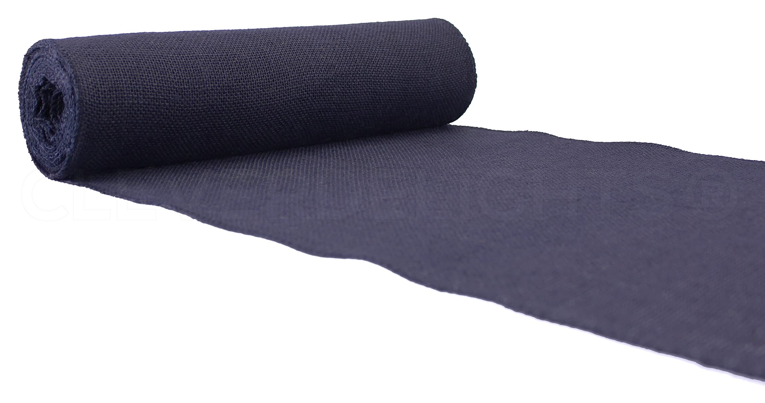 CleverDelights 14" Navy Burlap Roll - Finished Edges - 10 Yards - Jute Burlap Fabric