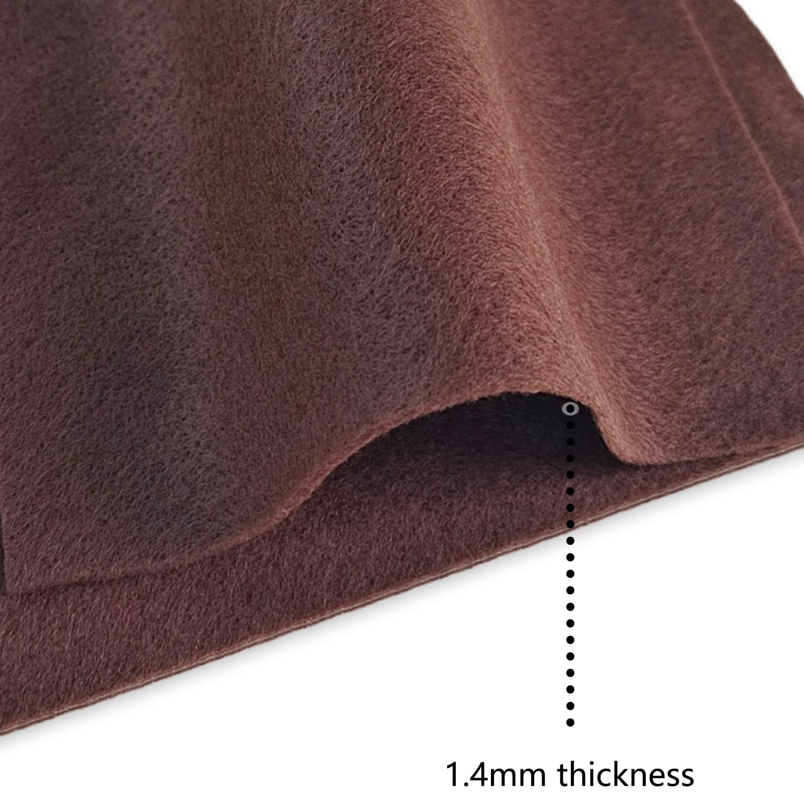 Jtnohx Soft Felt Fabric, Flexible Craft Felt, 1.4mm Thick 6"x6" Felt Sheets 20Pcs for DIY and Sewing Projects (Dark Brown)