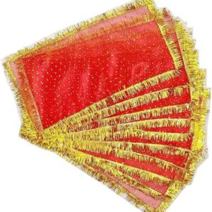 ALTIN STORE MATA Ki Chunari, Decorative Red Cloth for Asan, Phatka for All Goddesss, Indian Traditional Chunri for Hindu God Holy Chunni(30x20cm, Pack of 2), GH-KMH