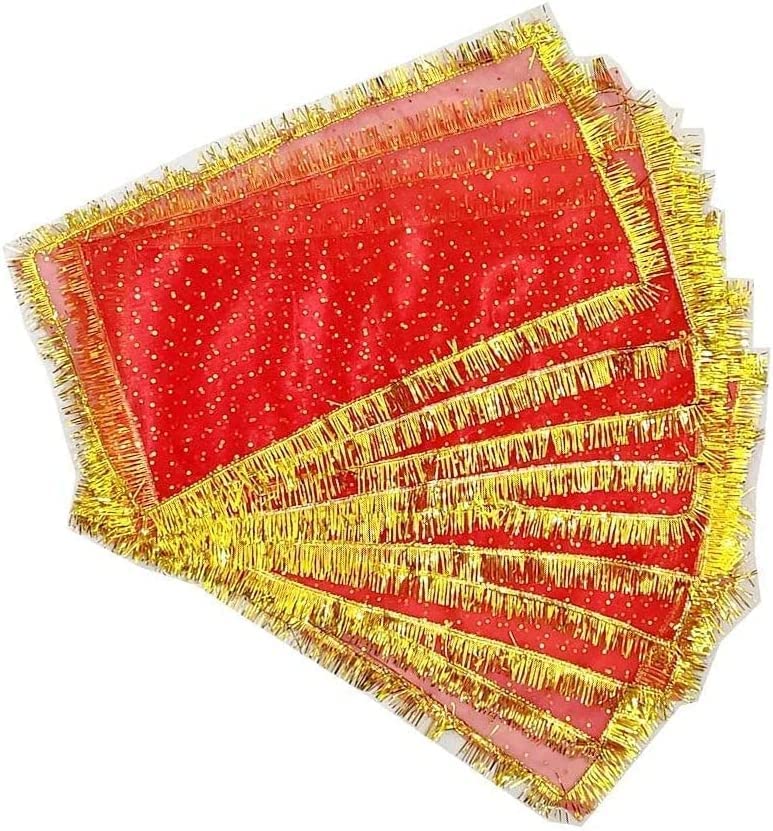 ALTIN STORE MATA Ki Chunari, Decorative Red Cloth for Asan, Phatka for All Goddesss, Indian Traditional Chunri for Hindu God Holy Chunni(30x20cm, Pack of 2), GH-KMH