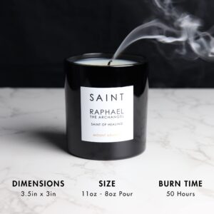 SAINT Raphael The Archangel Scented Candle with Prayer, Prayer Coin, and Holy Oil, Soy Coconut Aromatherapy Candle, 50 Hour Burn Time, Holiday Gift-Ready Box