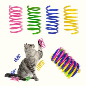 agym cat toys, 60 pack cat spring toys for indoor cats, colorful & durable plastic spring coils attract cats to swat, bite, hunt, interactive toys for cats and kittens