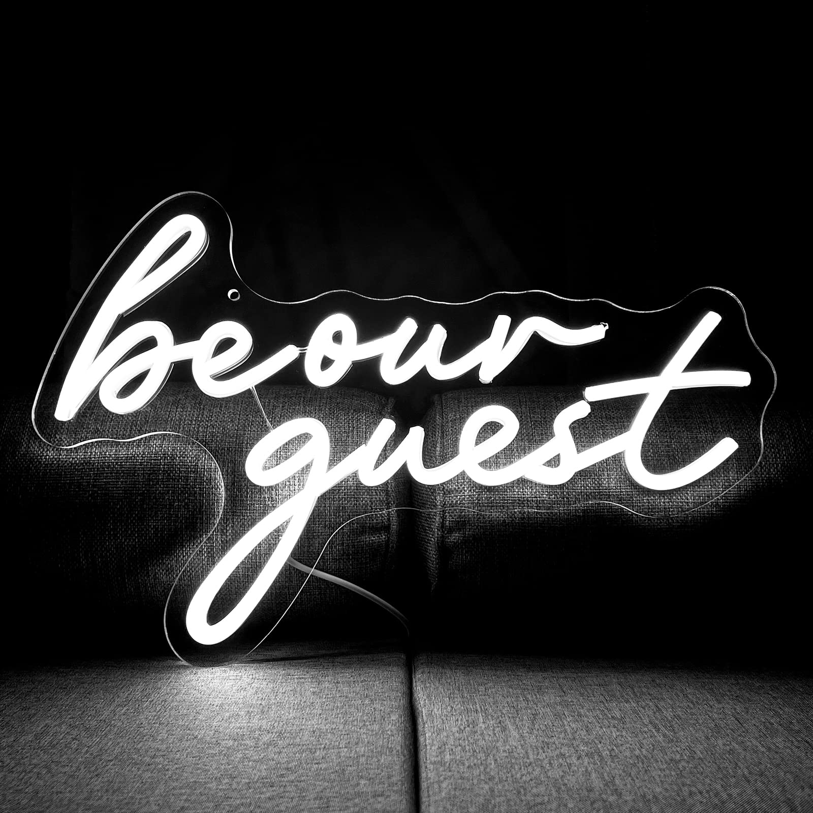 Be Our Guest Neon Signs Words Sign Light as Housewarming Gifts Welcome LED Light up for Guest Room Minimalist Wall Art, Wedding Party, Bridal Shower, Engagement Party.