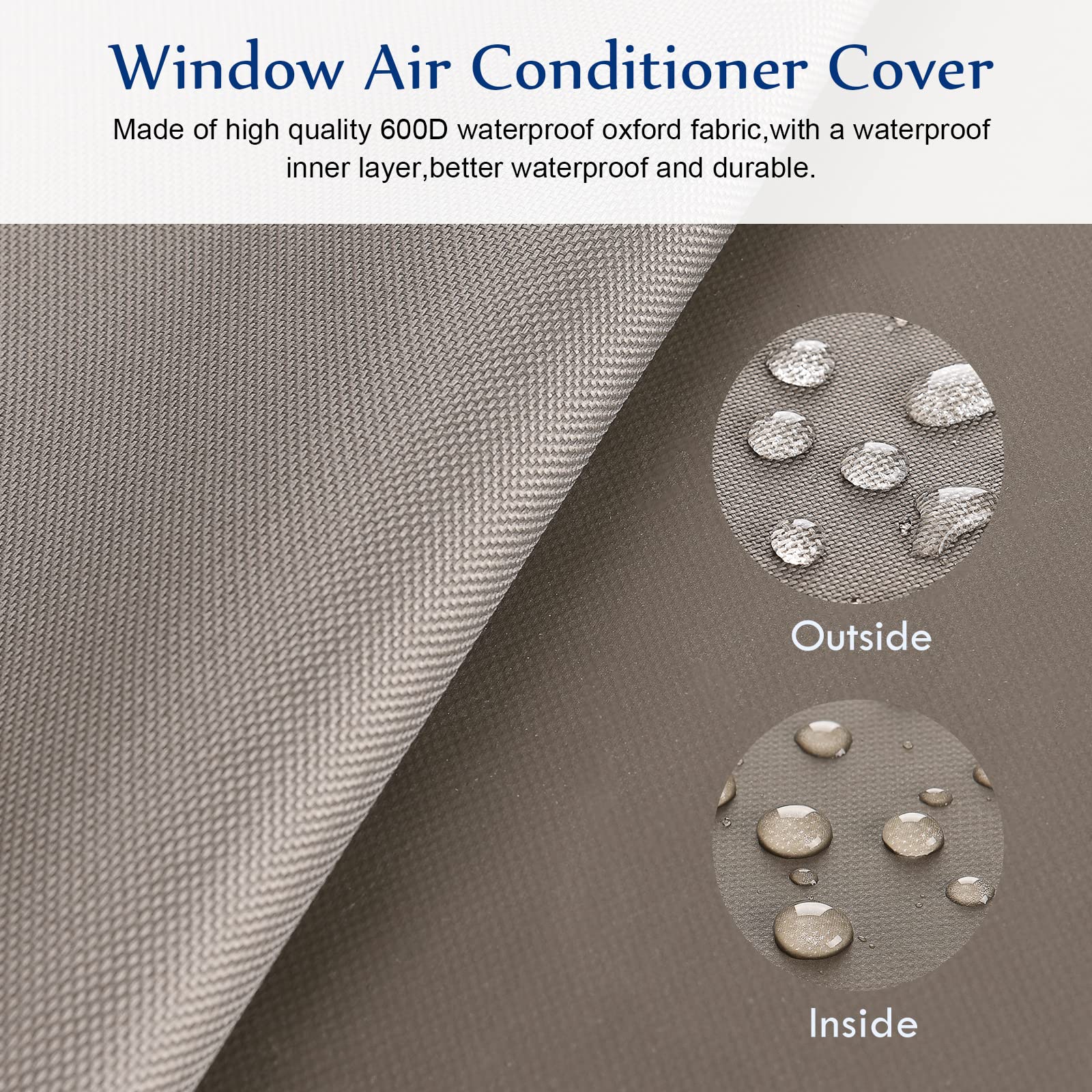 BOLTLINK Window Air Conditioner Covers for Outside Units, AC Cover for Outdoor fits up to 21.5W x 16D x 15H inches,Grey