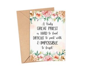 emily gift priest card - priest leaving card - a truly great priest is hard to find - farewell card - appreciation card - retirement card