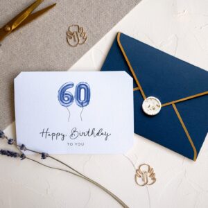 Joli Coon 60th Birthday cards for men with premium dark blue envelope - 60th birthday card for men