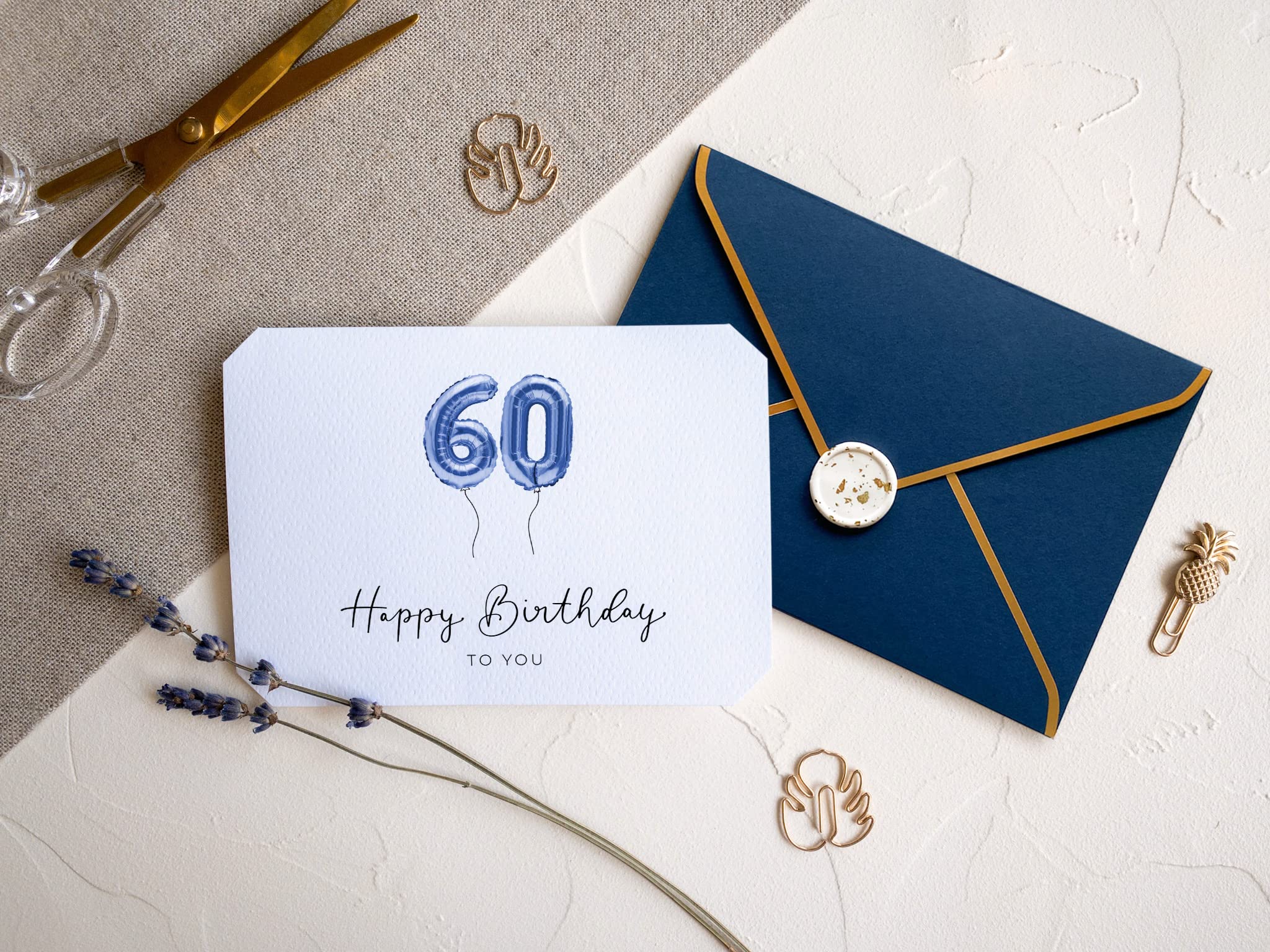 Joli Coon 60th Birthday cards for men with premium dark blue envelope - 60th birthday card for men