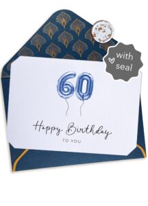 joli coon 60th birthday cards for men with premium dark blue envelope - 60th birthday card for men