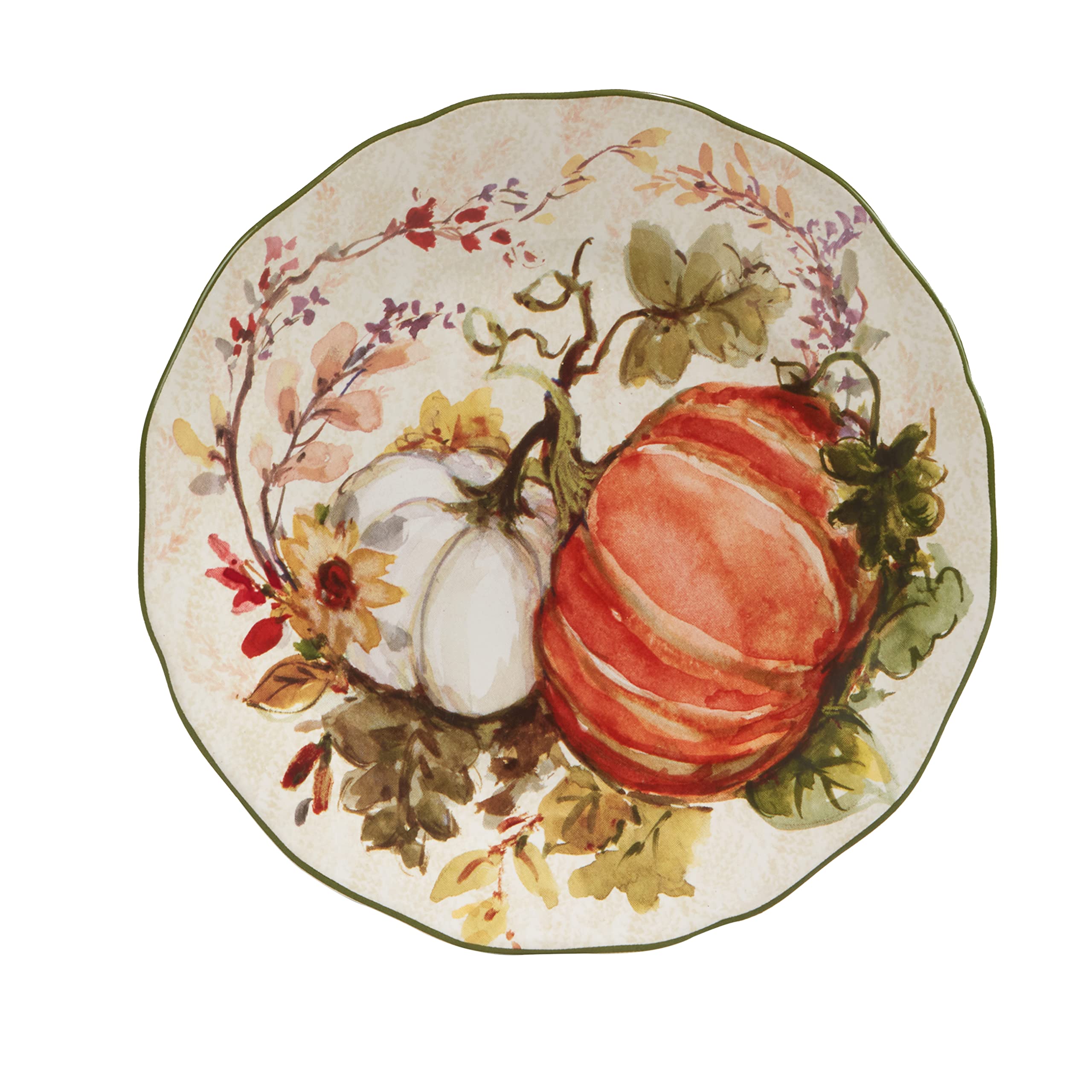 Certified International Harvest Morning Salad/Dessert Plates, Multicolor, Medium, Set of 4