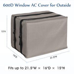 BOLTLINK Window Air Conditioner Covers for Outside Units, AC Cover for Outdoor fits up to 21.5W x 16D x 15H inches,Grey